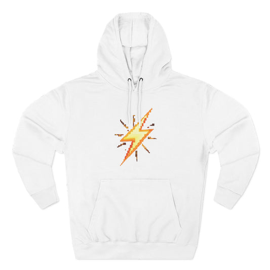 Dynamic Three-Panel Fleece Hoodie - White Lightning & GO Design