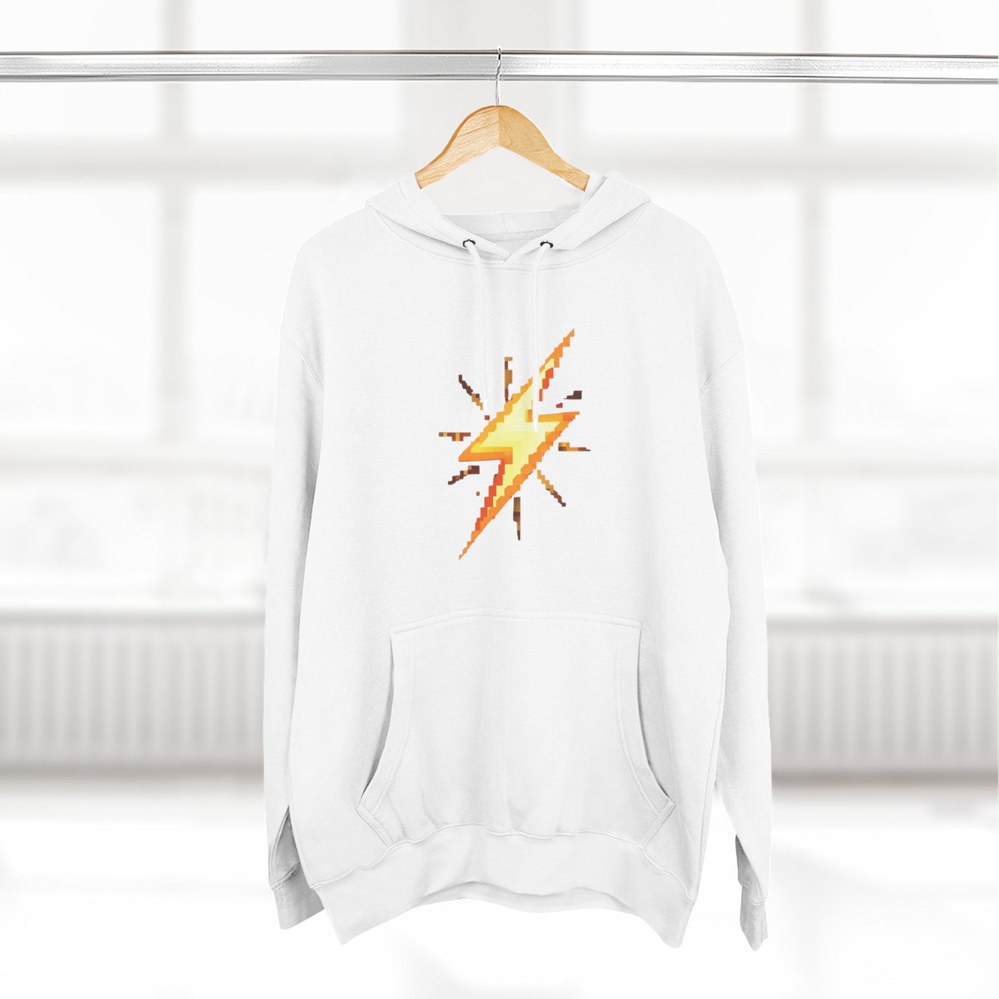 Dynamic Three-Panel Fleece Hoodie - White Lightning & GO Design