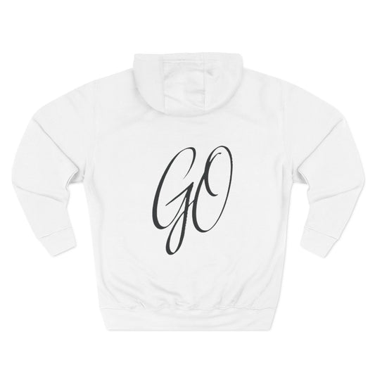 Dynamic Three-Panel Fleece Hoodie - White Lightning & GO Design