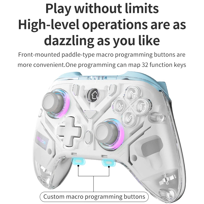 Aolion K10 RGB Wireless Gaming Controller With Charging Dock Gamepad Hall Effect Joystick Trigger For Nintend Switch 2/PC/Phone